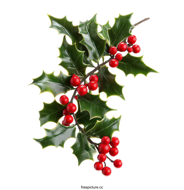 [Transparent Background PNG]Christmas Holly Branch Decoration
