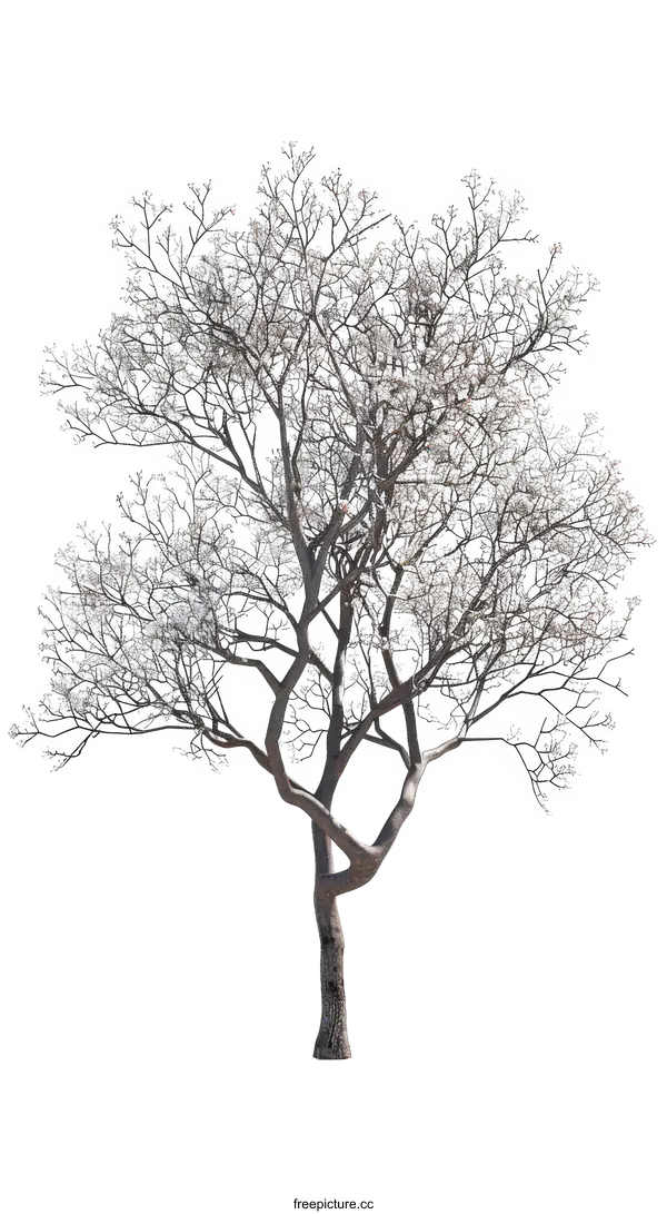 [Transparent Background PNG]A bare winter tree on a white background