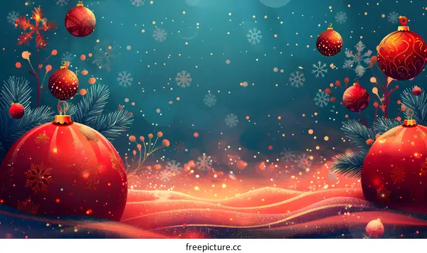 Christmas Ornament With Red And Gold Christmas Balls