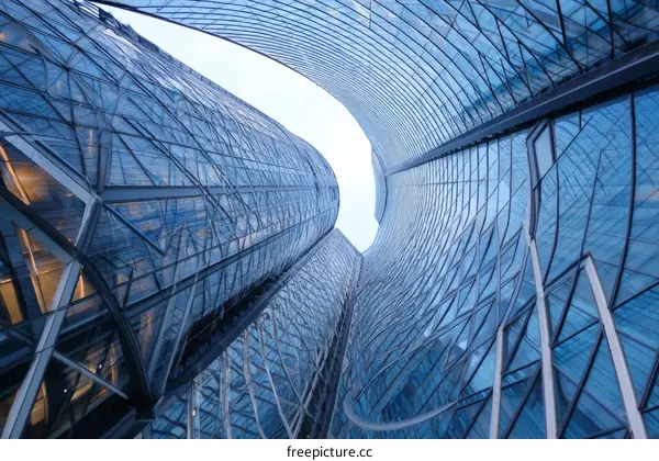 Modern Architecture of Glass Skyscrapers