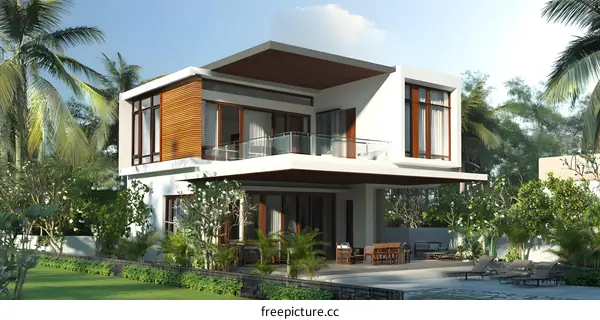 Modern Tropical Home Design With Pool And Patio