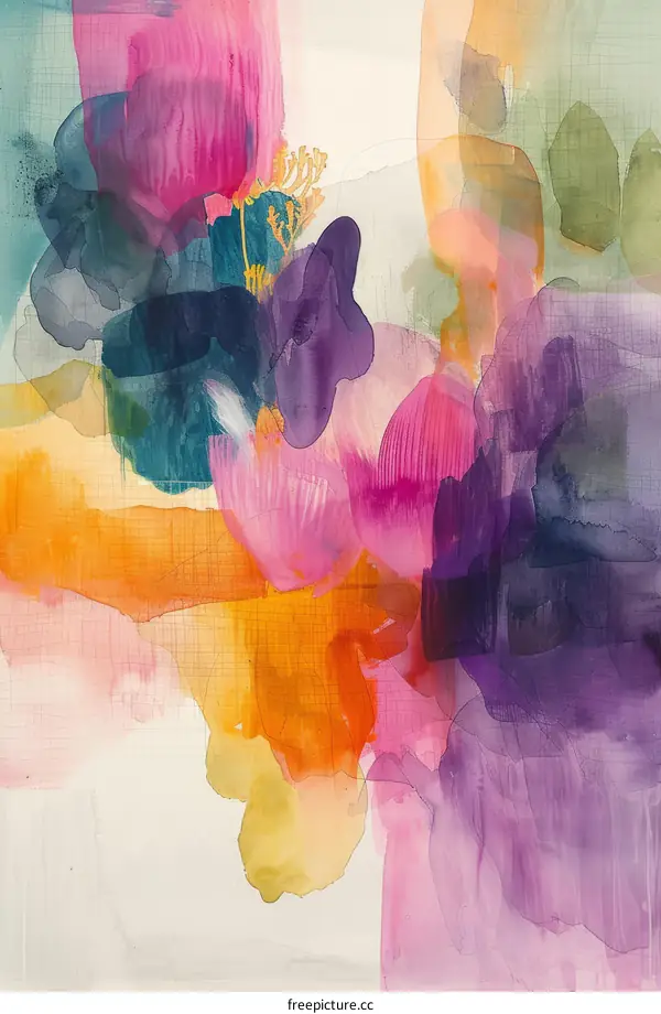 Abstract painting with bright colors