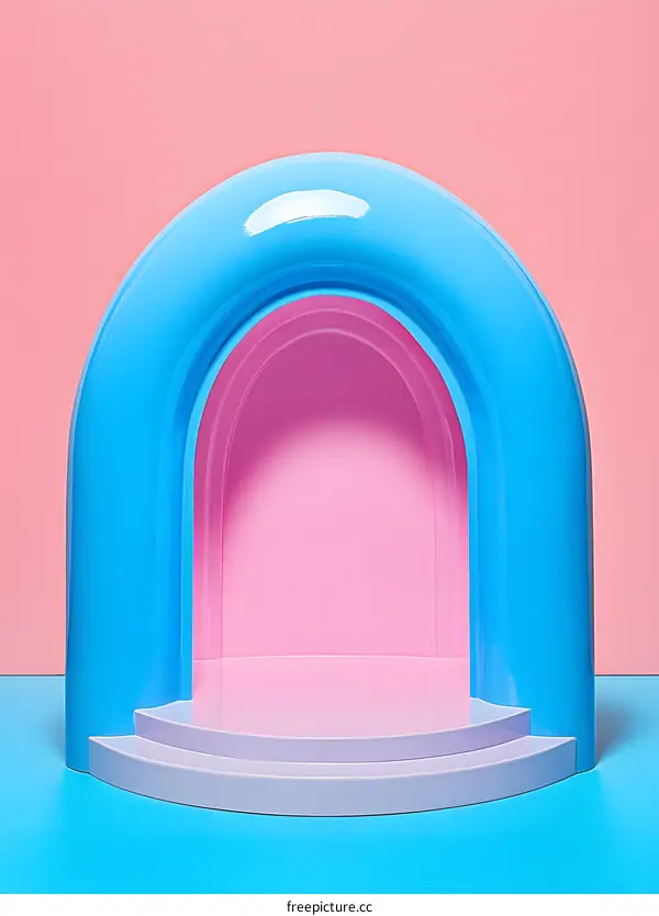 Abstract Blue and Pink Archway
