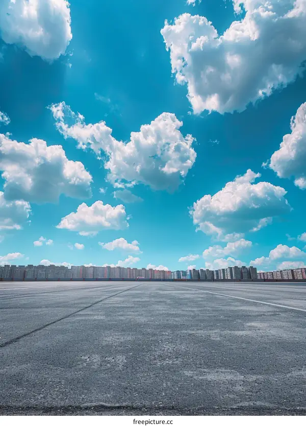 An Empty Parking Lot on a Sunny Day