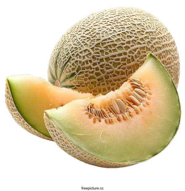 [Transparent Background PNG]Fresh Melon Slices on White