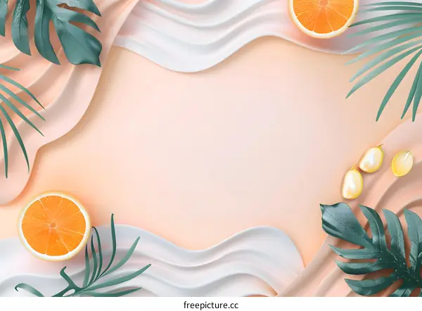 Summer Tropical Fruits Minimalist Background