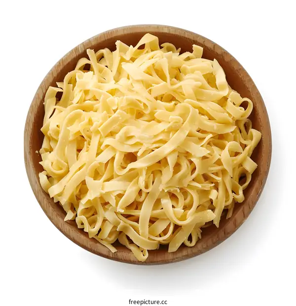 Bowl of cooked plain noodles