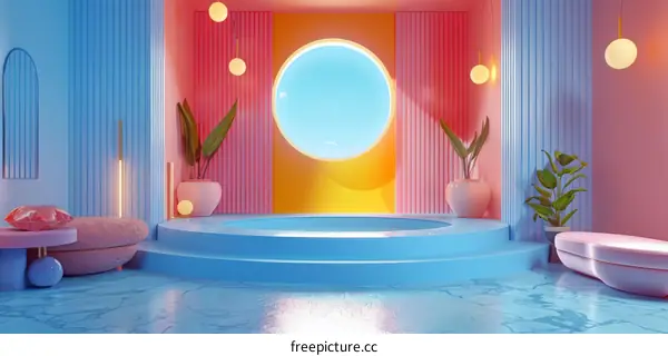 Surreal Pastel Bathroom Interior Design
