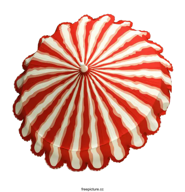 [Transparent Background PNG]Vintage Red and White Striped Umbrella