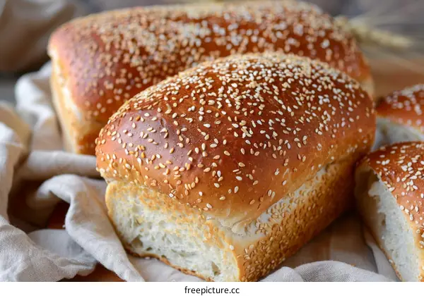 Freshly Baked Homemade Bread with Sesame Seeds