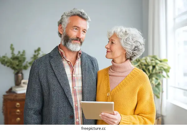 Senior Couple Looking at Digital Tablet