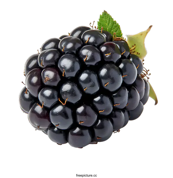 [Transparent Background PNG]Single blackberry on white background