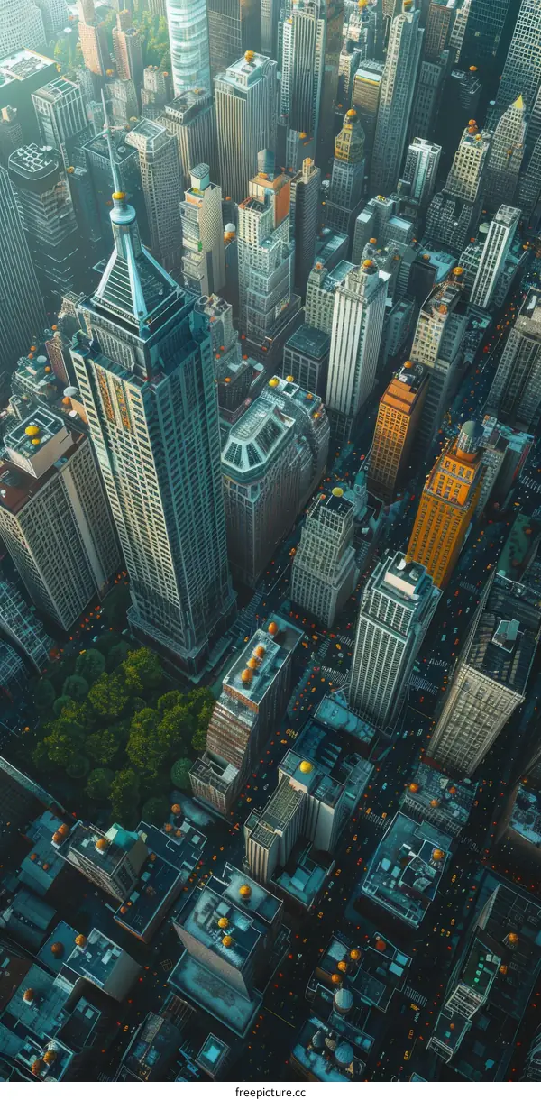 Aerial View of New York City Skyline