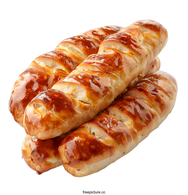 [Transparent Background PNG]Sausage rolls on a white background