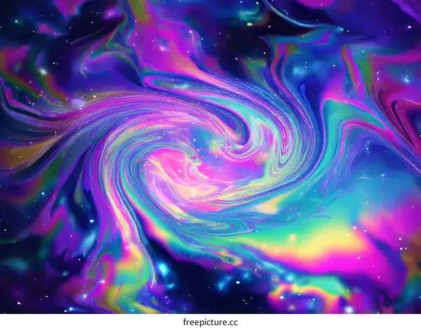 Abstract Colorful Galaxy Swirl