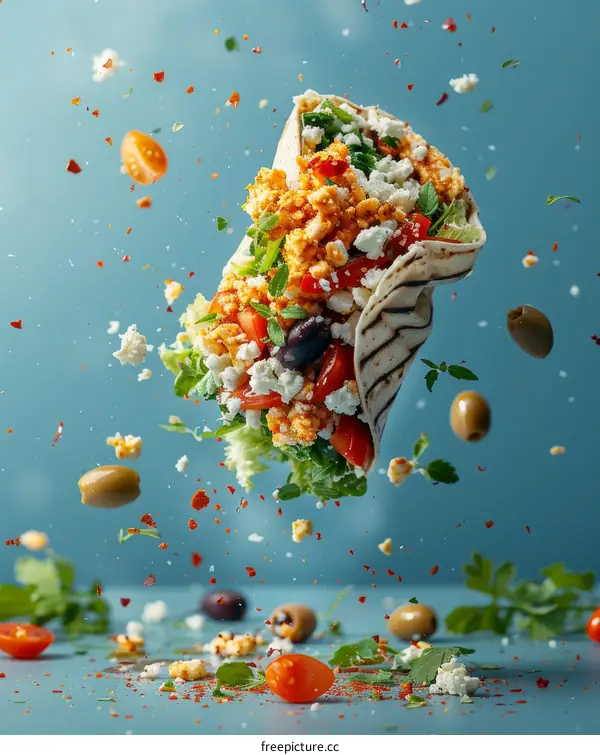 Gourmet Mediterranean Wrap with Soaring Elements