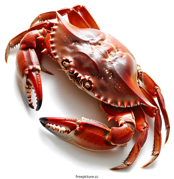 Fresh red crab on a white background