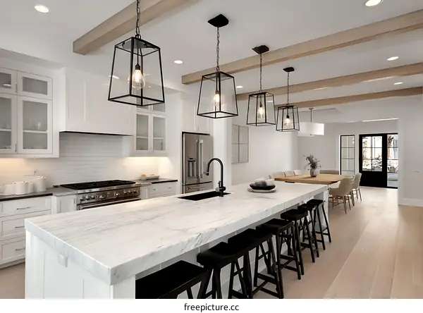 Modern Farmhouse Kitchen with Open Concept