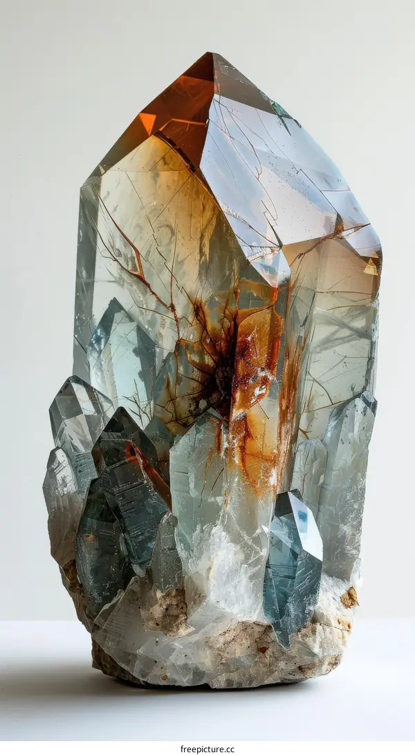 Large Rough Smoky Quartz Crystal with Green Rutile Inclusions