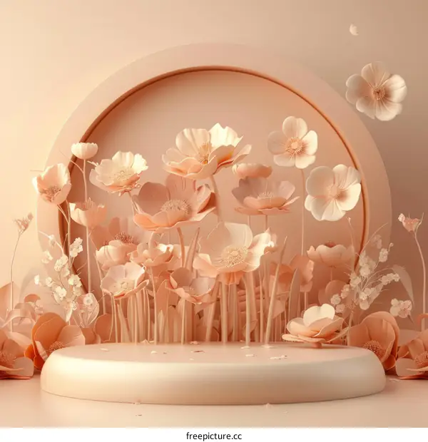 3D Floral Arrangement Display