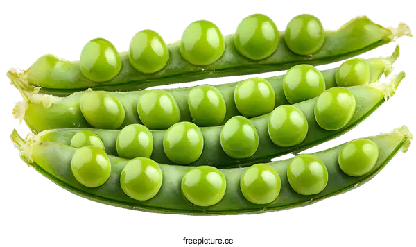 [Transparent Background PNG]Closeup of Fresh Green Peas in Pods