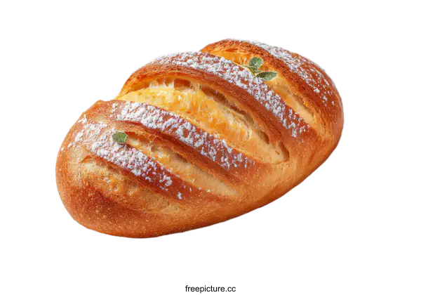[Transparent Background PNG]Freshly Baked Artisan Bread with Herbs