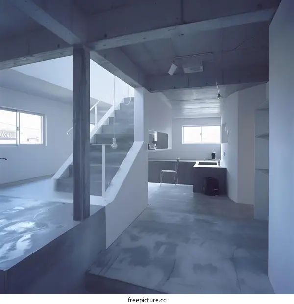 Minimalist Concrete Interior Design of Modern Japanese House