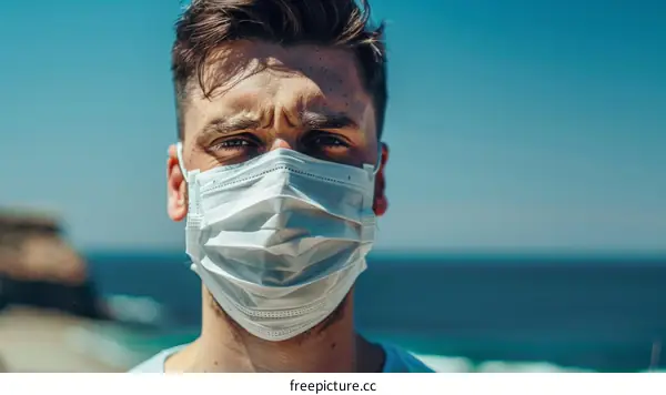 A Young Man Wearing a Surgical Mask