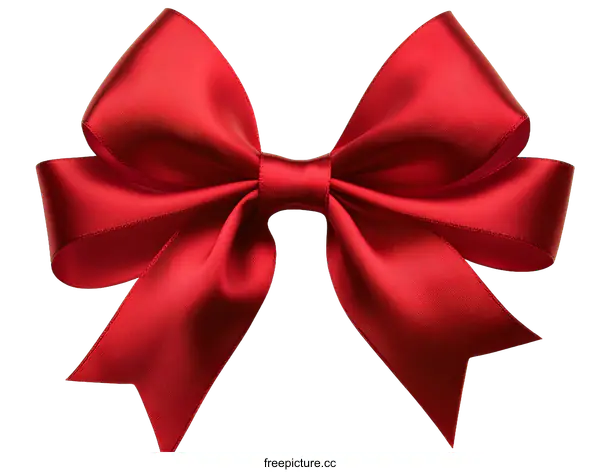 [Transparent Background PNG]Beautiful Red Satin Ribbon Bow