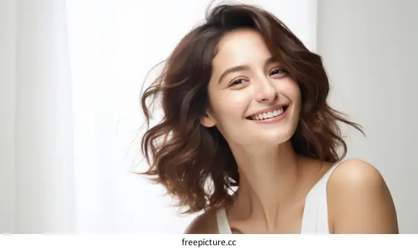 Portrait of a beautiful young woman smiling