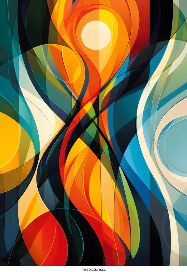 Colorful abstract painting with bright colors