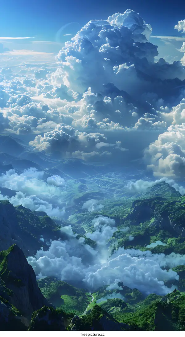 The sea of clouds between the mountains