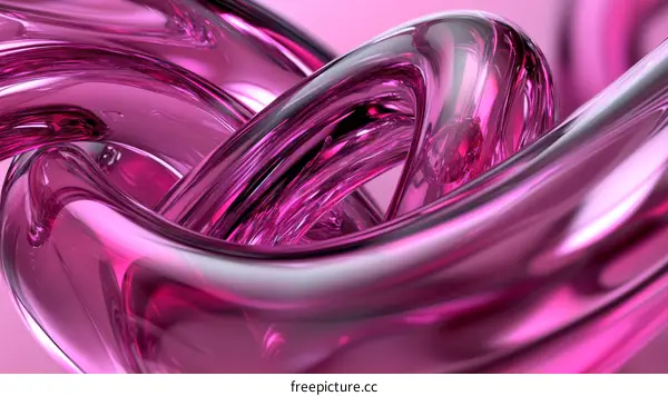 Abstract Pink Glass Flowing Design