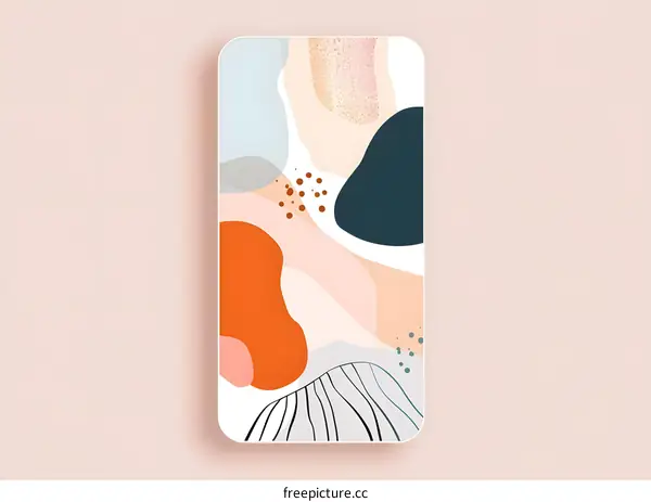 Abstract Art with Colorful Shapes on a Phone Screen