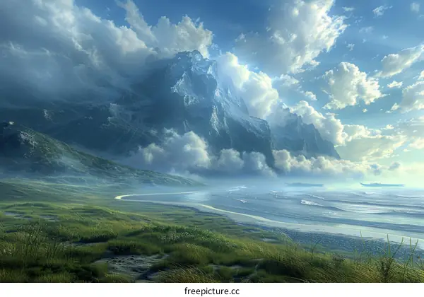 Majestic Mountain Landscape by the Sea