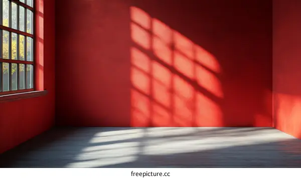 Empty Red Room Interior Design Illustration