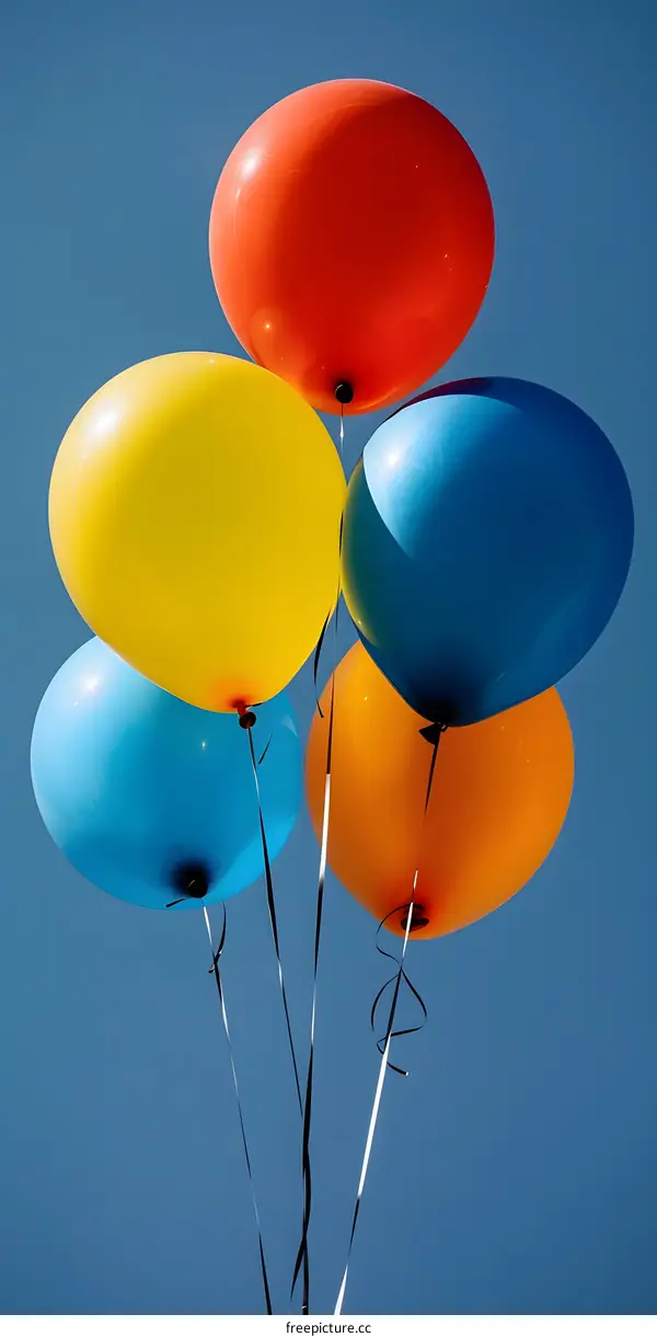 Colorful Balloons Floating in the Sky