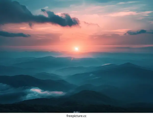 Captivating Sunset over the Majestic Blue Ridge Mountains
