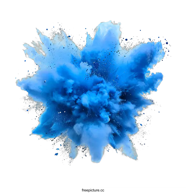 [Transparent Background PNG]Blue powder explosion
