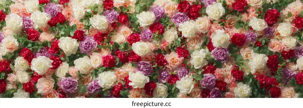 Beautiful Colorful Artificial Flower Arrangement Background