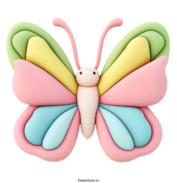 [Transparent Background PNG]Adorable Cartoon Butterfly Illustration