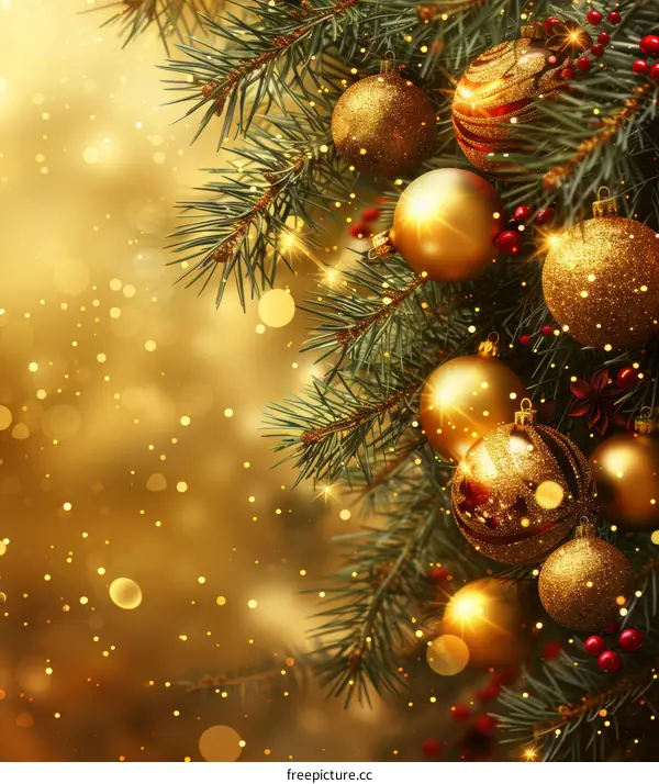 Ornate Christmas Tree Glowing with Cheer