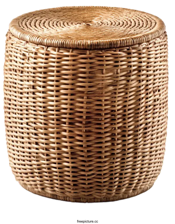 [Transparent Background PNG]Round Woven Rattan Storage Basket