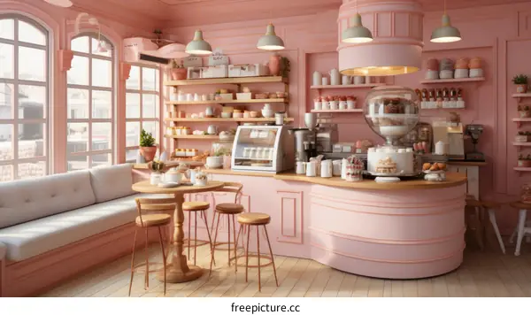 Pink Bakery Shop Interior Design