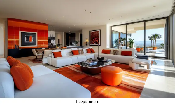 Modern Luxury Living Room with Panoramic View