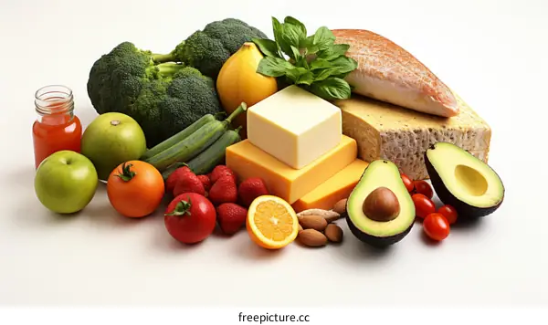 A balanced diet with vegetables and fruits.