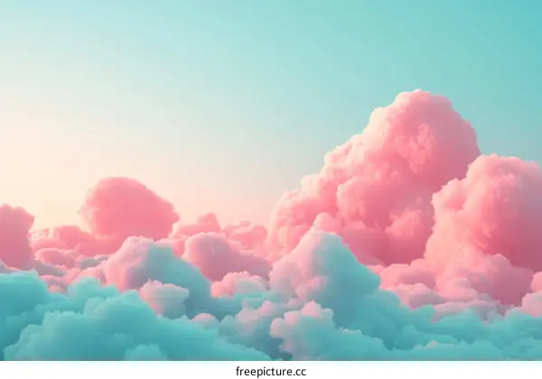A beautiful sky full of pink and blue clouds