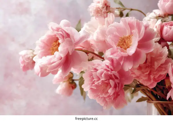 Delicate Pink Peony Bouquet Close-up