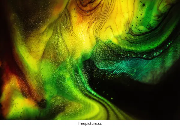 Abstract Colorful Liquid Painting