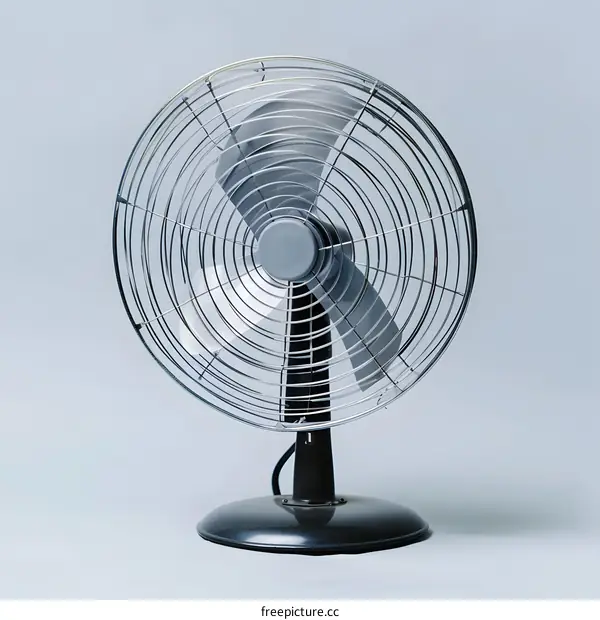 Vintage Desk Fan Isolated On White Background